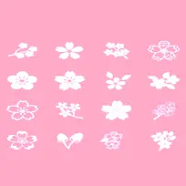 各种樱花的可爱纹理