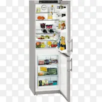 开门冰箱存储食物