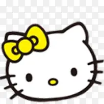 黄色蝴蝶结萌翻的Hello Kitty