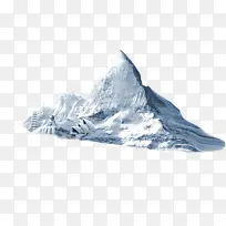 白蓝色的雪山