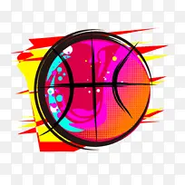 彩色涂鸦篮球