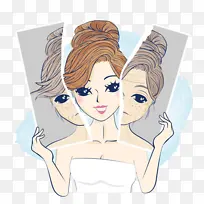 年轻的美女消除皱纹