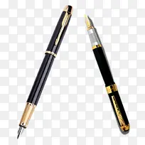 教师节两个钢笔金色和黑色