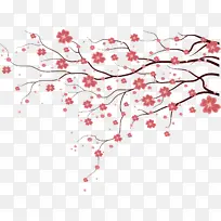 桃花花朵立春节气元素