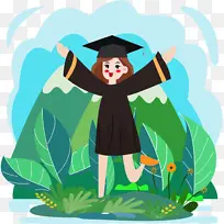 毕业季跳起来的女孩