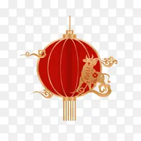 春节新年国潮元素灯笼装饰背景金色