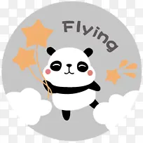 小学，星星，熊猫，卡通形象