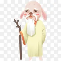 原创手绘卡通土地爷爷