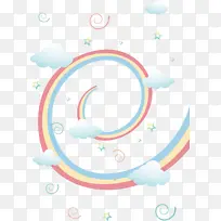 卡通可爱彩虹云朵星星