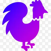 蓝紫色，渐变，公鸡，矢量，放大，方便