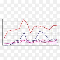彩色折线图图表插画