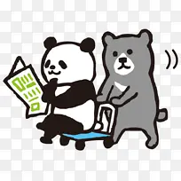 熊猫看报纸