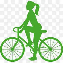 骑单车的绿色女孩