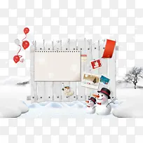 雪地上的展板