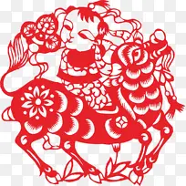 牛年剪纸素材