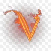 火焰效果字母V