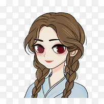 女孩 可爱 卡通 爱笑 长发