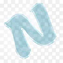 玻璃字母效果立体字体n
