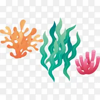 海草手绘图案元素