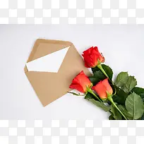 邮件花朵玫瑰花信封