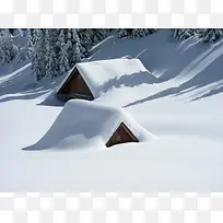 被大雪盖住的房子