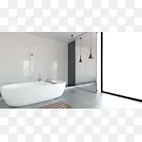 浴室空间背景浴缸图片