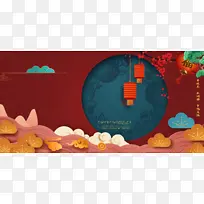 国潮中国风背景红