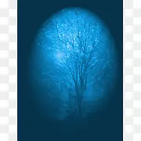 蓝色森林油画效果