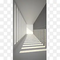 3D场景 背景  空间感 投影 走廊