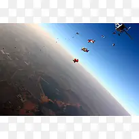 高空 跳伞 极限运动 鸟瞰