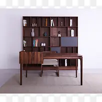 书桌书椅书架场景图