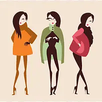 可爱卡通简笔画美女