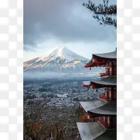 日本的富士山景色