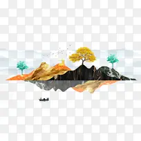 山水线稿素材文件4