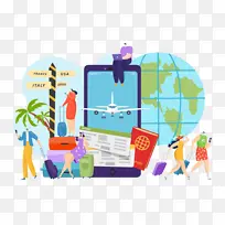 旅游各种手绘元素