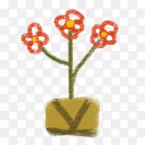 手绘平面扁平小花