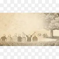 怀旧文艺青春毕业季晚会庆典海报背景素材