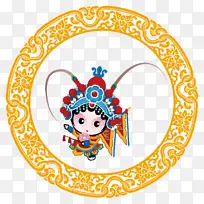 古典花纹京剧小人物