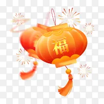 红色中国风国潮新春灯笼装饰免抠元素
