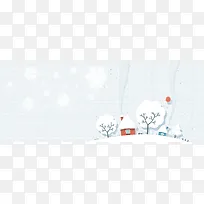 雪花文艺简约白色banner