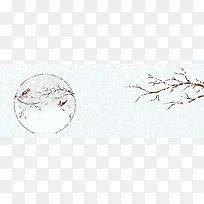 冬季飘雪文艺雪花蓝色banner