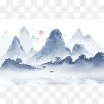 中国风水墨山水画背景