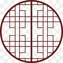 中式的公园园林窗子