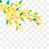 中国风国潮桂花树枝装饰手绘插画矢量元素