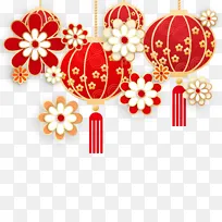 兔年中国风花灯元宵节元素