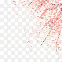粉色中国风国潮梅花飘落花瓣手绘元素