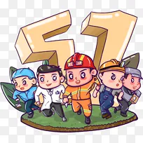 劳动节卡通插画