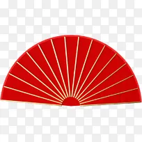 年货节C4D立体红色扇子