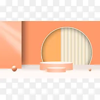 黄色清爽C4D电商场景PSD