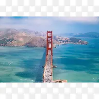 金门大桥白天鸟瞰图